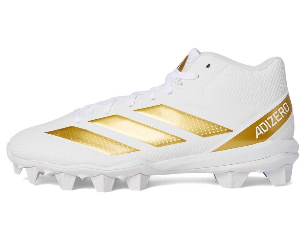 NEW ADIDAS men's adizero impact.2 molded cleats shoes in cloud white / gold meta